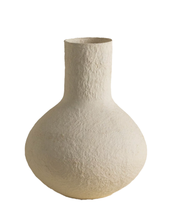 Vase en papier mâché blanc de 40cm