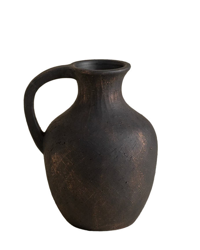 Vase en céramique noir de 25x21cm