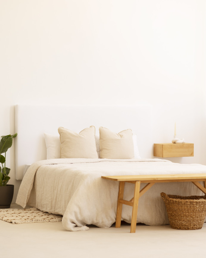 Tête de lit rembourrée en coton blanc en différentes tailles