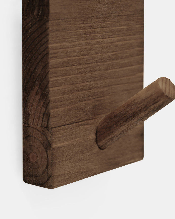 Cintre mural en bois massif ton noyer 8x6cm
