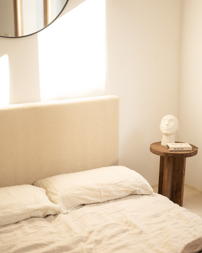 Tête de lit rembourrée en coton beige en différentes tailles
