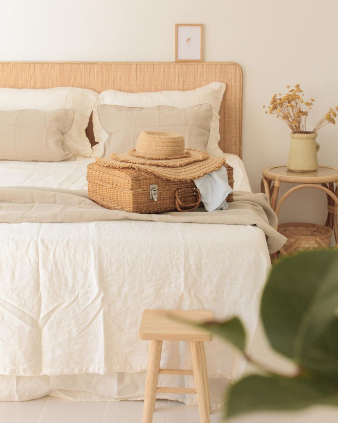 Tête de lit en osier naturel en différentes tailles