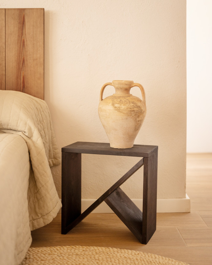 Pack 2 tables en bois massif noir en différentes tailles