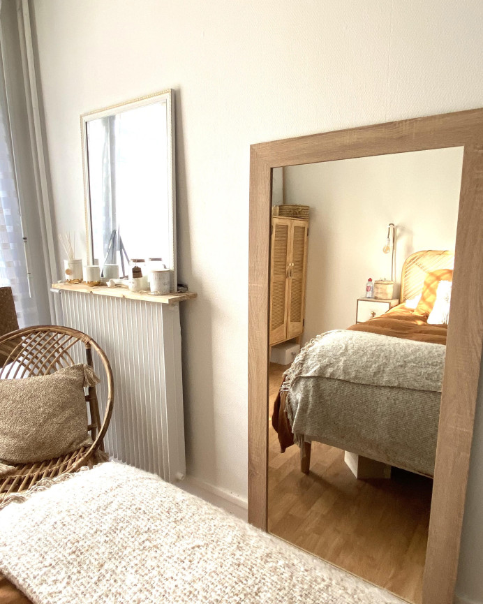 Miroir effet bois de chêne foncé en différentes tailles
