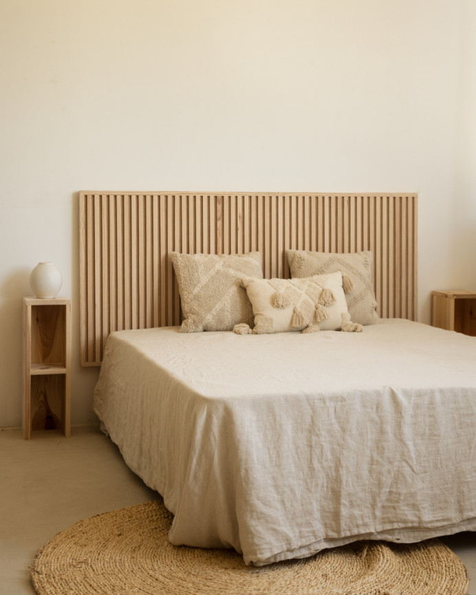 Tête de lit en bois massif en teinte naturelle de 160cm