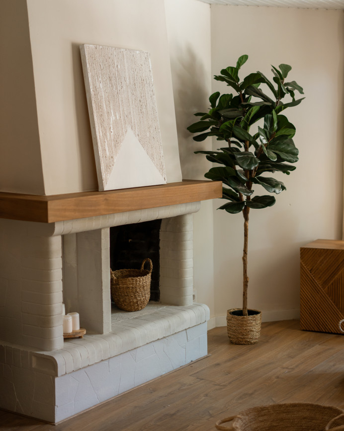 Tableau beige décoratif sur toile de coton avec cadre en bois peint à la main à la peinture à l'huile en différentes tailles