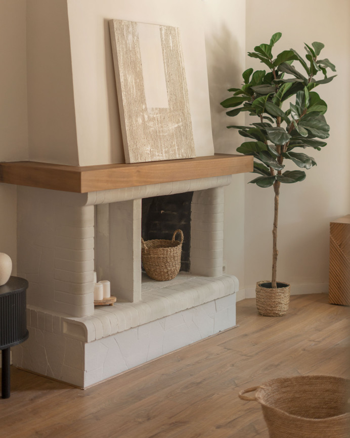 Tableau beige-marron décoratif sur coton avec cadre en bois peint à la main à la peinture à l'huile en différentes tailles