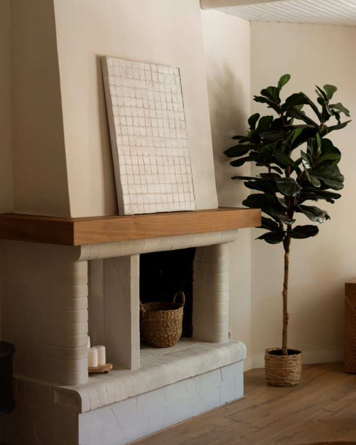 Tableau beige décoratif sur toile de coton avec cadre en bois peint à la main à la peinture à l'huile en différentes tailles