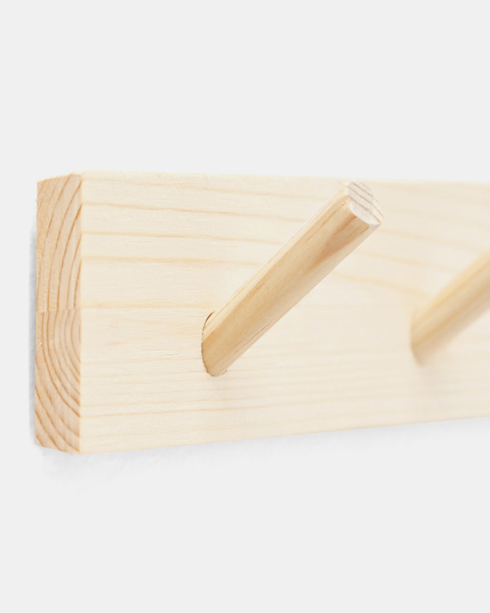 Cintre mural en bois massif ton naturel 61x5cm