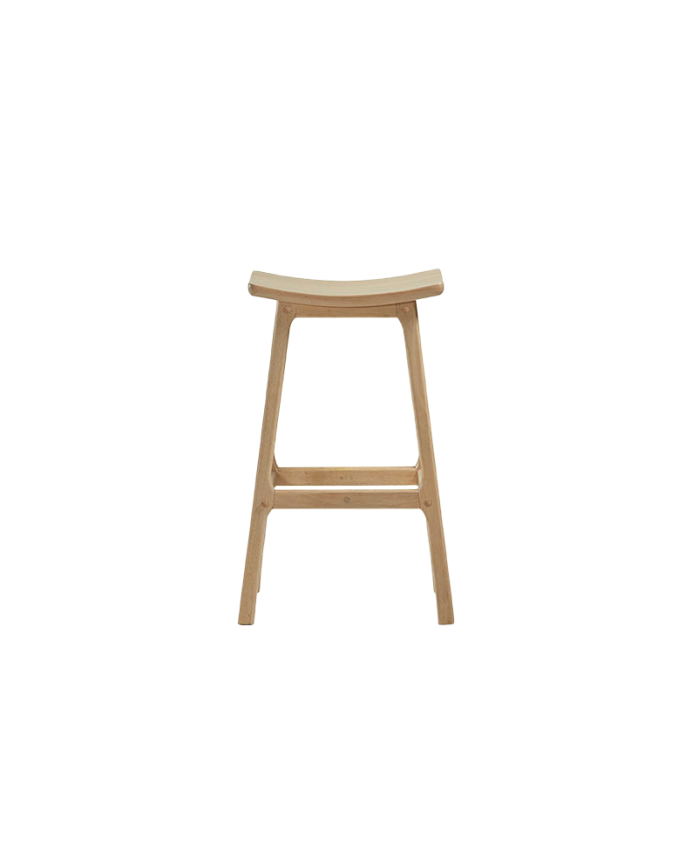 Pack 2 tabourets en bois massif de couleur naturelle de 73cm