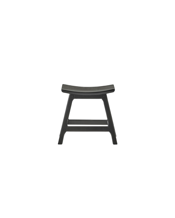 Pack 2 tabourets en bois massif de couleur noire de 45cm