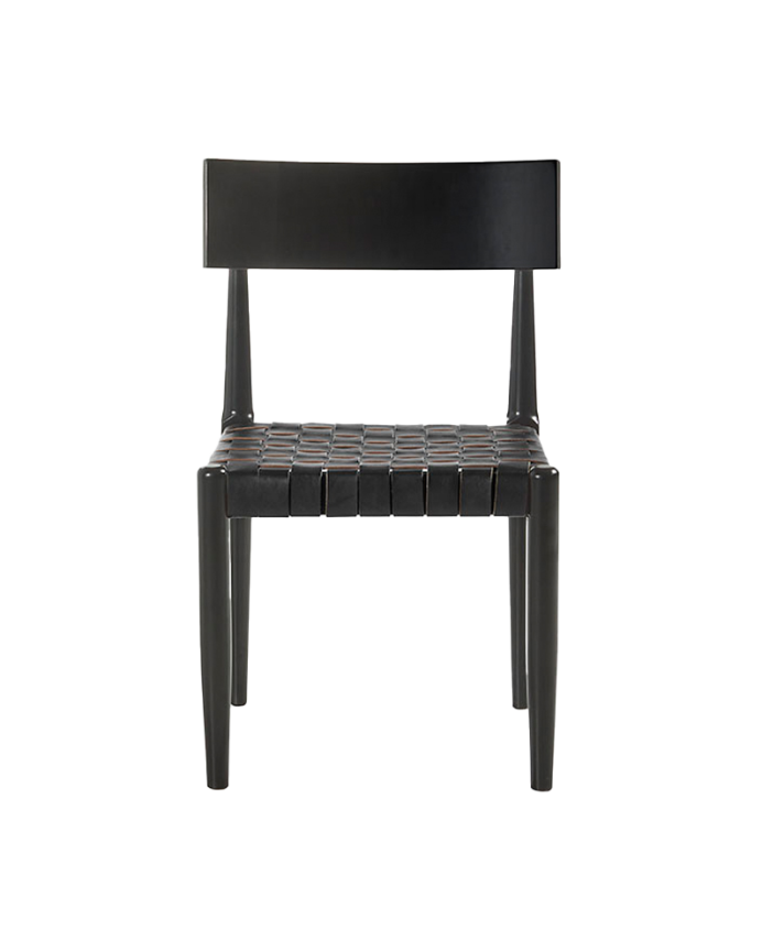 Chaise en bois massif de couleur noire de 81cm
