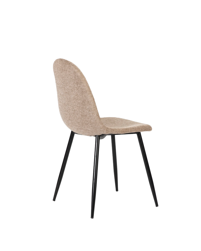 Chaise en tissu couleur marron avec pieds noirs de 86cm