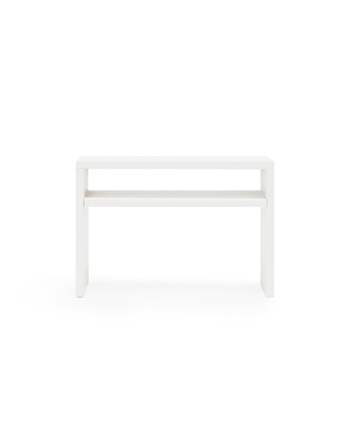 Table de chevet en bois massif blanc 50x36cm
