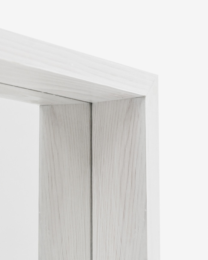 Miroir effet bois massif blanc en différentes tailles