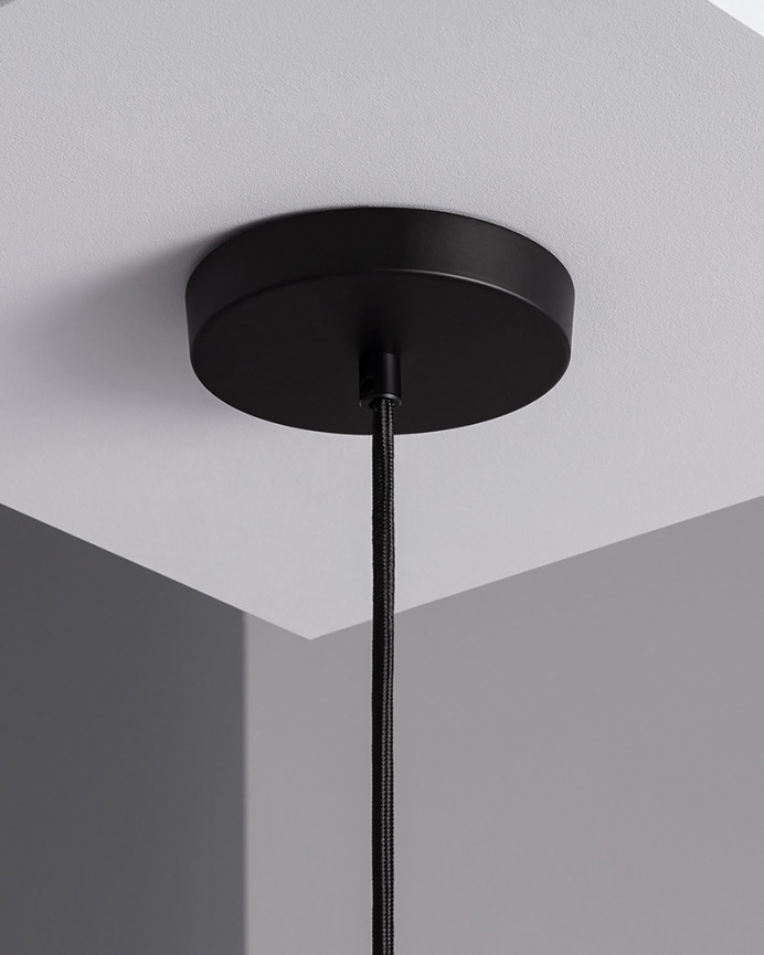 Plafonnier en aluminium blanc à l'extérieur et cuivre à l'intérieur