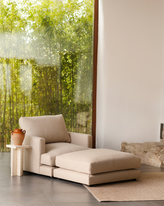 Pouf beige de 97x78cm