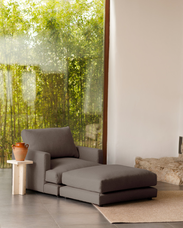 Pouf gris foncé de 97x78cm