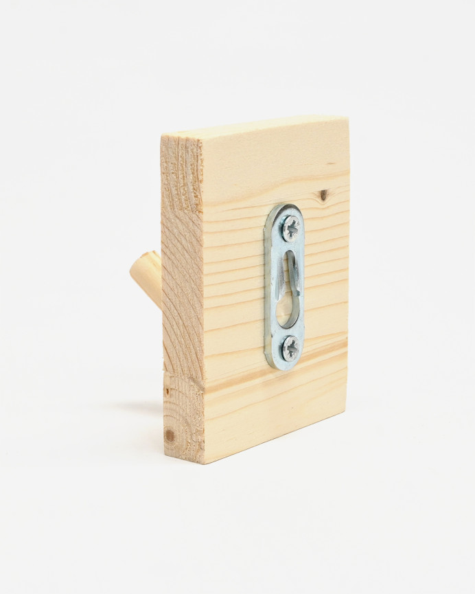 Cintre mural en bois massif ton naturel 8x6cm