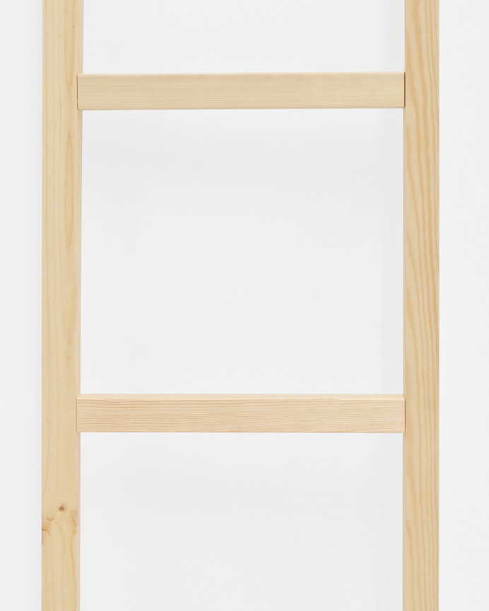 Échelle en bois massif ton naturel 150x41cm