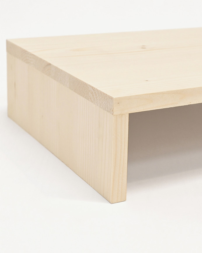 Support pour surélever le moniteur de l'écran d'ordinateur en bois massif ton naturel 50x25cm