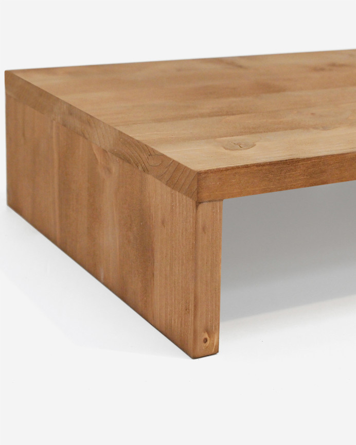 Support pour surélever le moniteur de l'écran d'ordinateur en bois massif ton chêne foncé 50x25cm