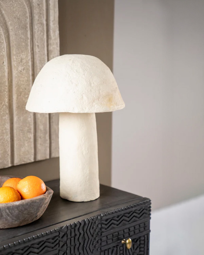 Lampe de table en papier mâché blanc de 45x30cm