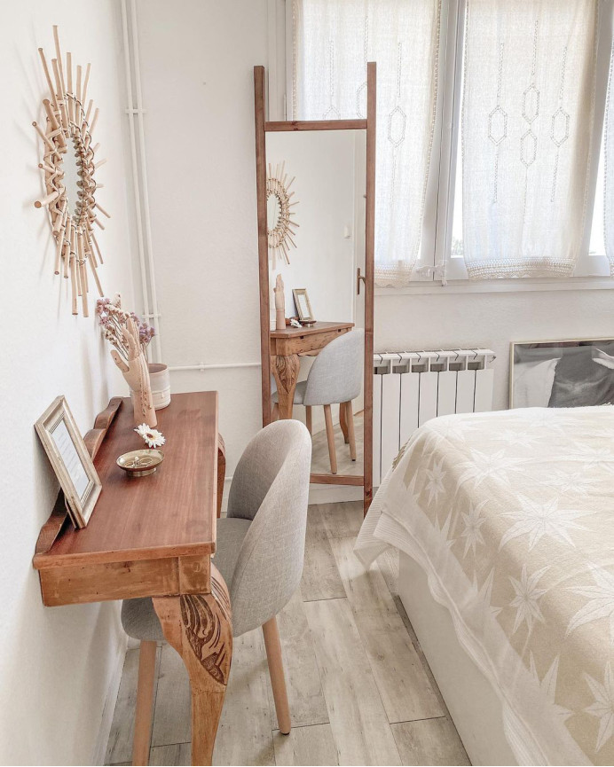 Miroir effet bois massif chêne foncé 45x180cm