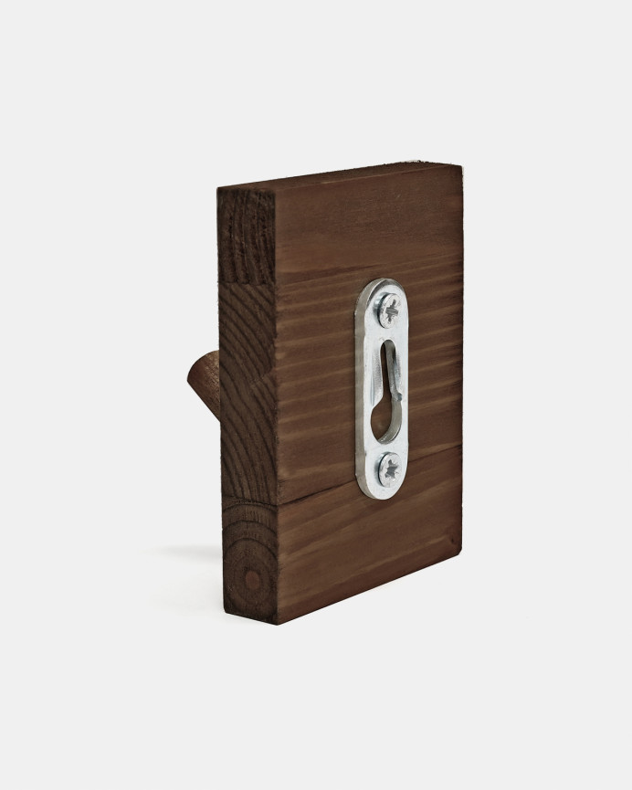 Cintre mural en bois massif ton noyer 8x6cm