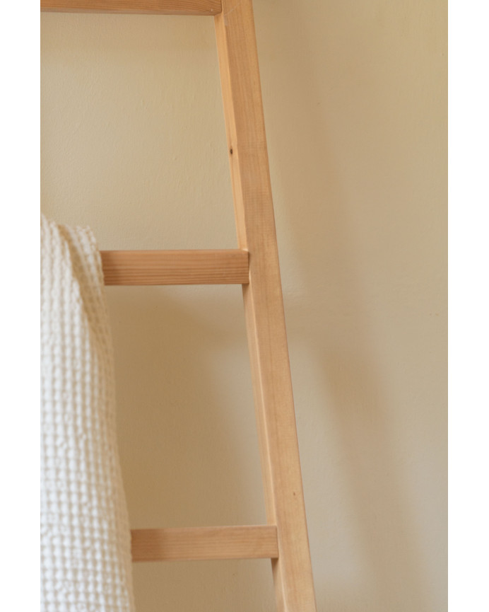 Échelle en bois massif ton chêne foncé 150x50cm