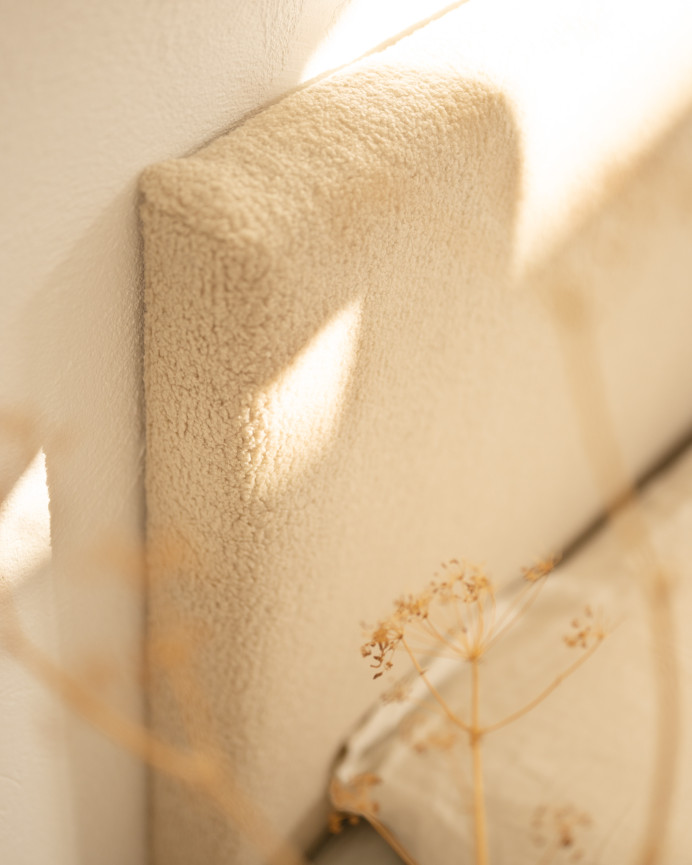 Tête de lit rembourrée en coton beige en différentes tailles