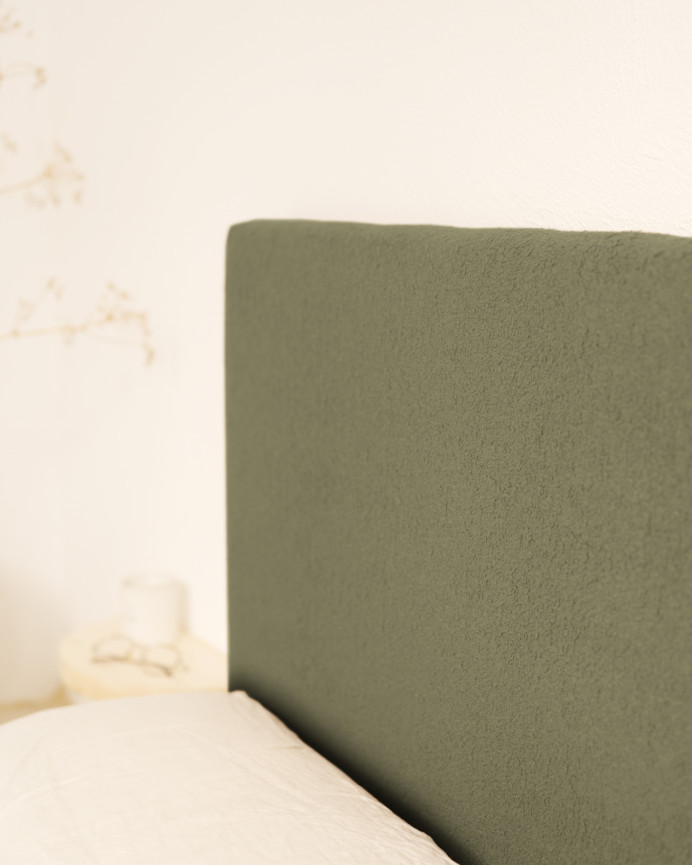 Tête de lit rembourrée en coton vert en différentes tailles