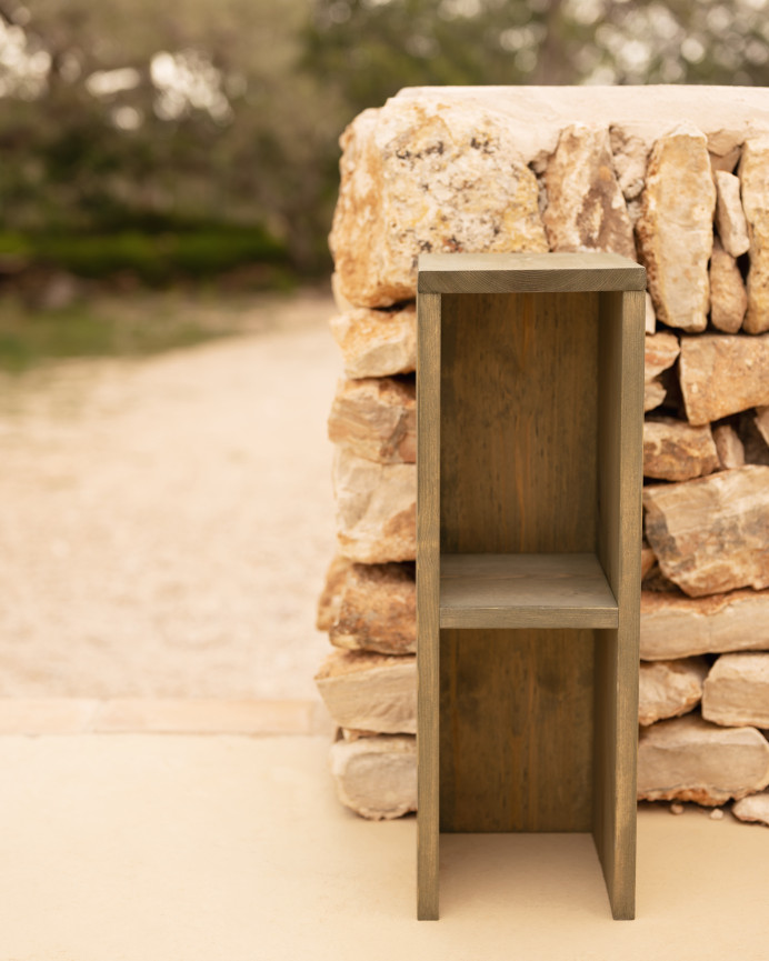 Table de chevet ou table d'appoint en bois massif en vert 60x20cm