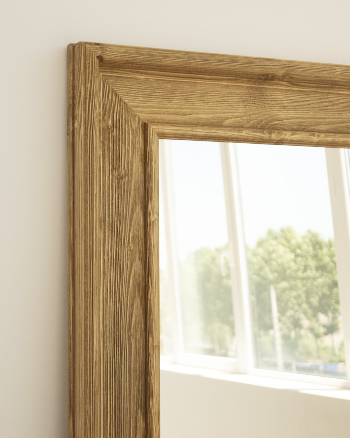 Miroir rectangulaire en bois massif ton en chêne foncé de différentes tailles