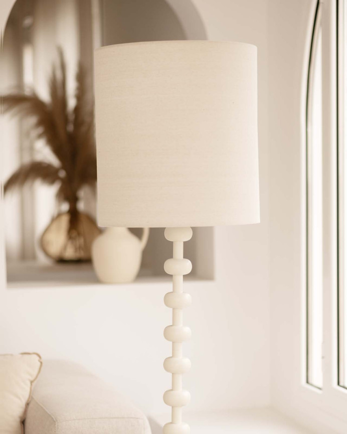 Lampadaire en métal avec abat-jour en lin de 161x40cm