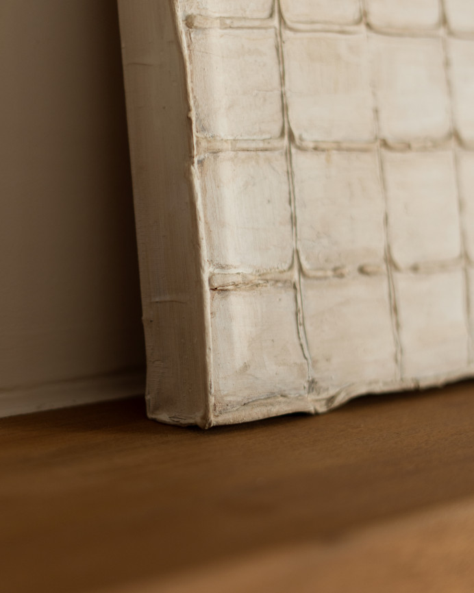 Tableau beige décoratif sur toile de coton avec cadre en bois peint à la main à la peinture à l'huile en différentes tailles