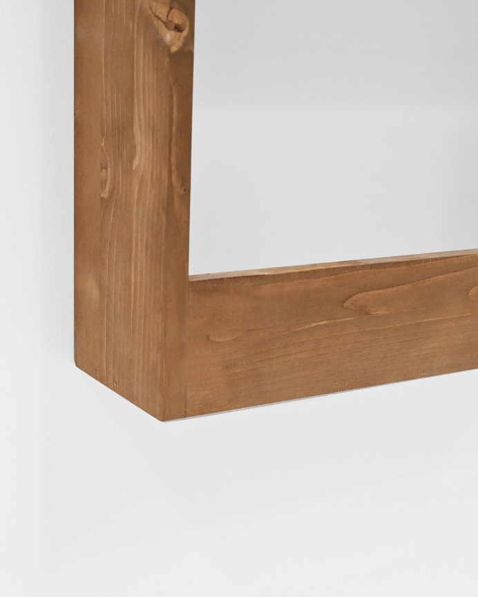 Étagère en bois massif trois étagères ton chêne foncé 60x45cm