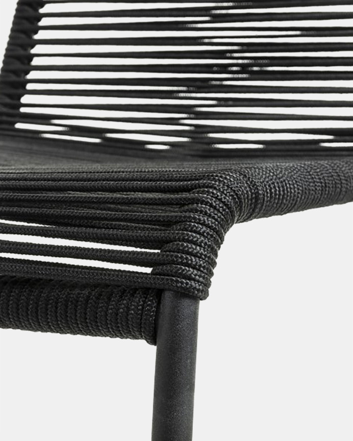 Chaises avec assise et dossier en corde avec structure en acier galvanisé beige 84x49cm