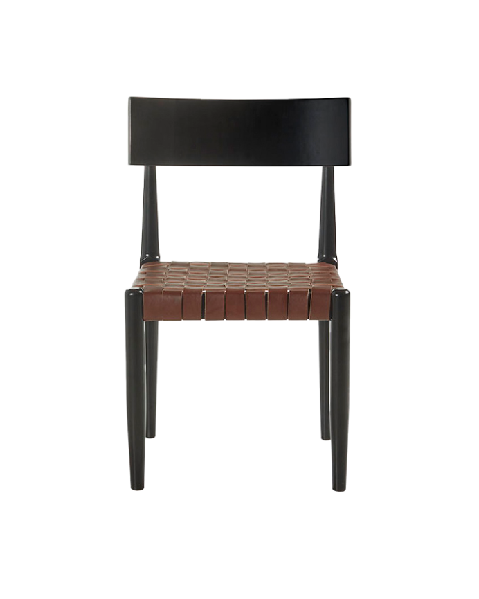 Chaise en bois massif de couleur marron de 81cm