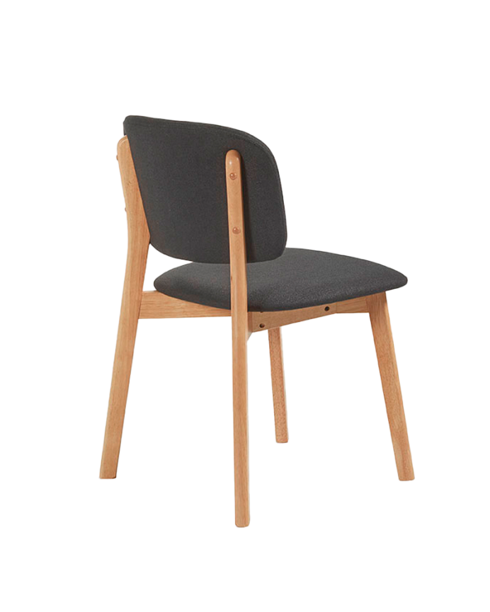 Chaise en bois massif avec assise rembourrée ton naturel de 79 cm
