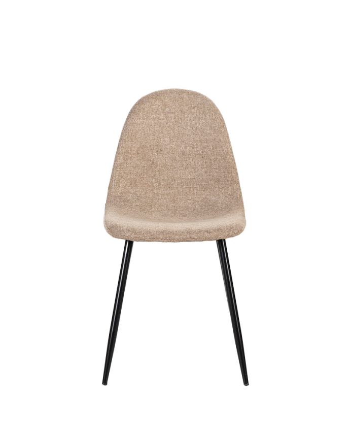 Chaise en tissu couleur marron avec pieds noirs de 86cm