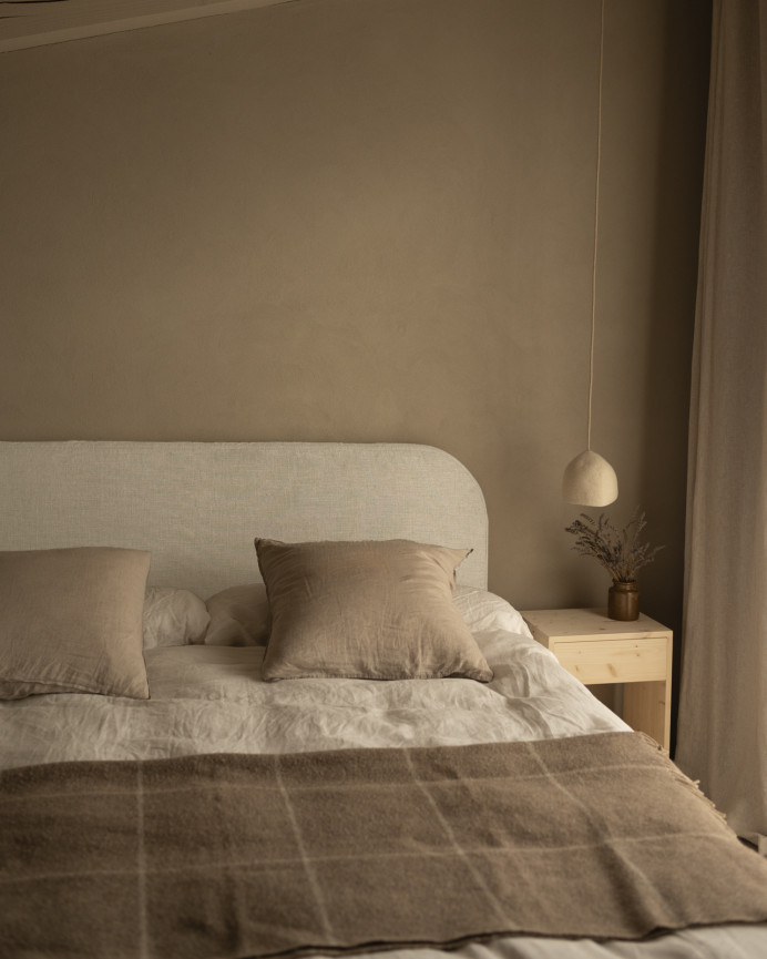 Tête de lit déhoussable en lin blanc en différentes tailles 