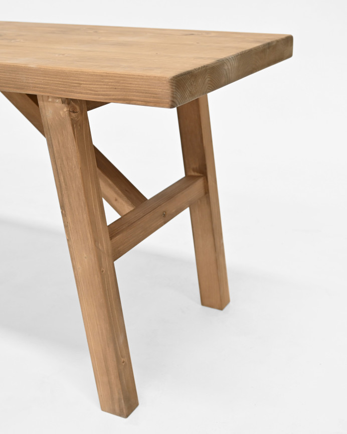 Banc en bois massif ton chêne foncé en différentes tailles