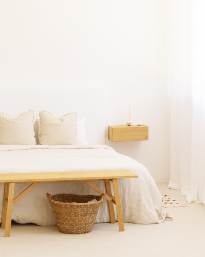 Tête de lit rembourrée en coton blanc en différentes tailles