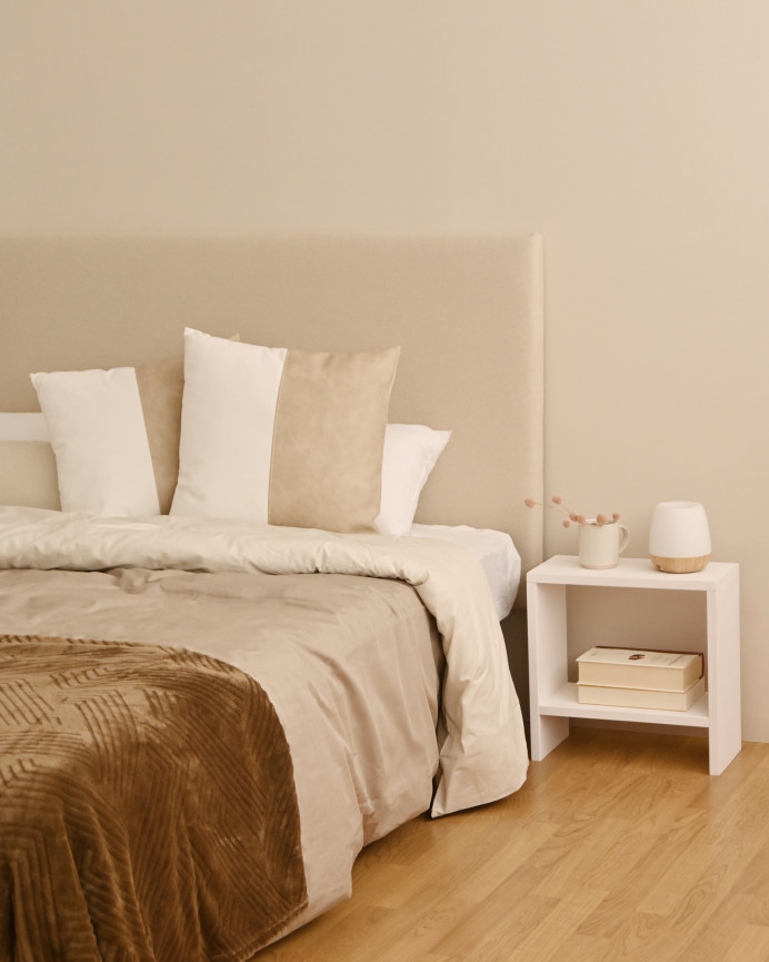 Table de chevet en bois massif blanc 40x20cm