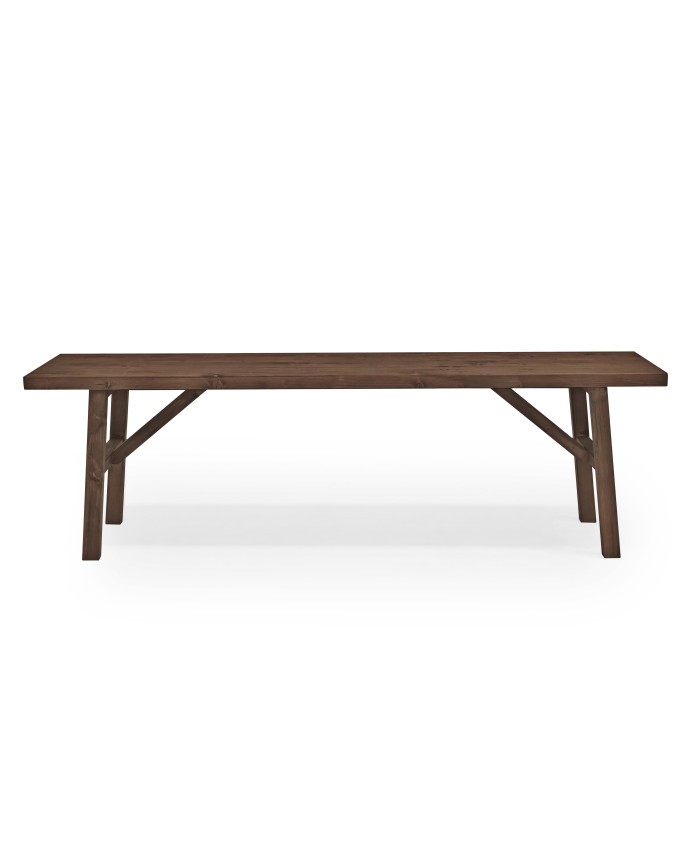Banc en bois massif ton noyer en différentes tailles