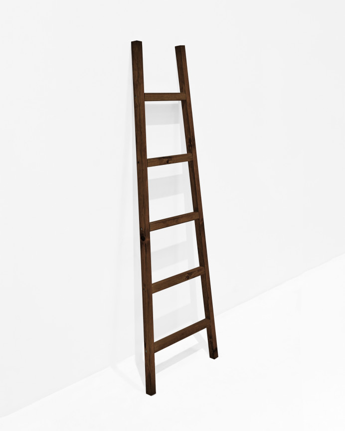 Échelle en bois massif ton noyer 150x50cm