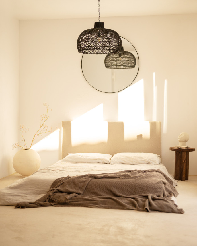 Tête de lit rembourrée en coton beige en différentes tailles