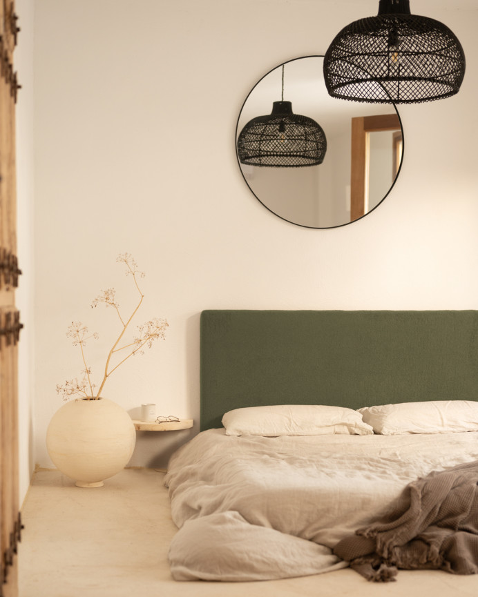 Tête de lit rembourrée en coton vert en différentes tailles