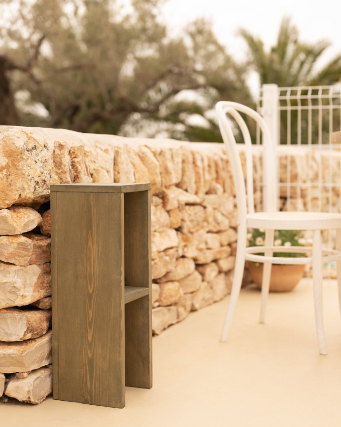 Table de chevet ou table d'appoint en bois massif en vert 60x20cm